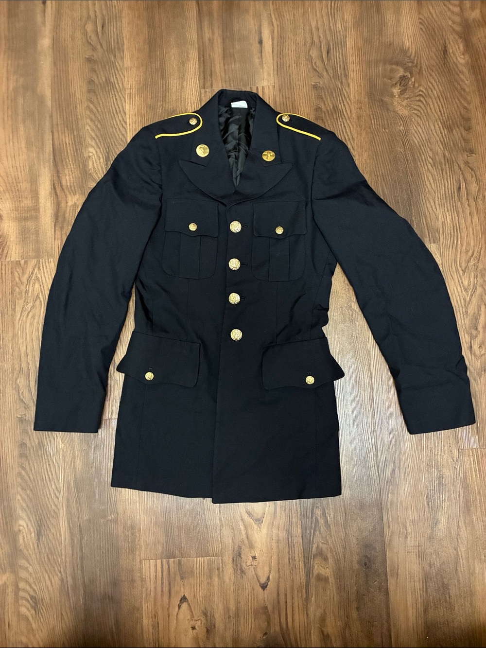 US Army ASU Dress Blue Enlisted Coat Jacket Poly/Wool Size 30 DeRossi & Son